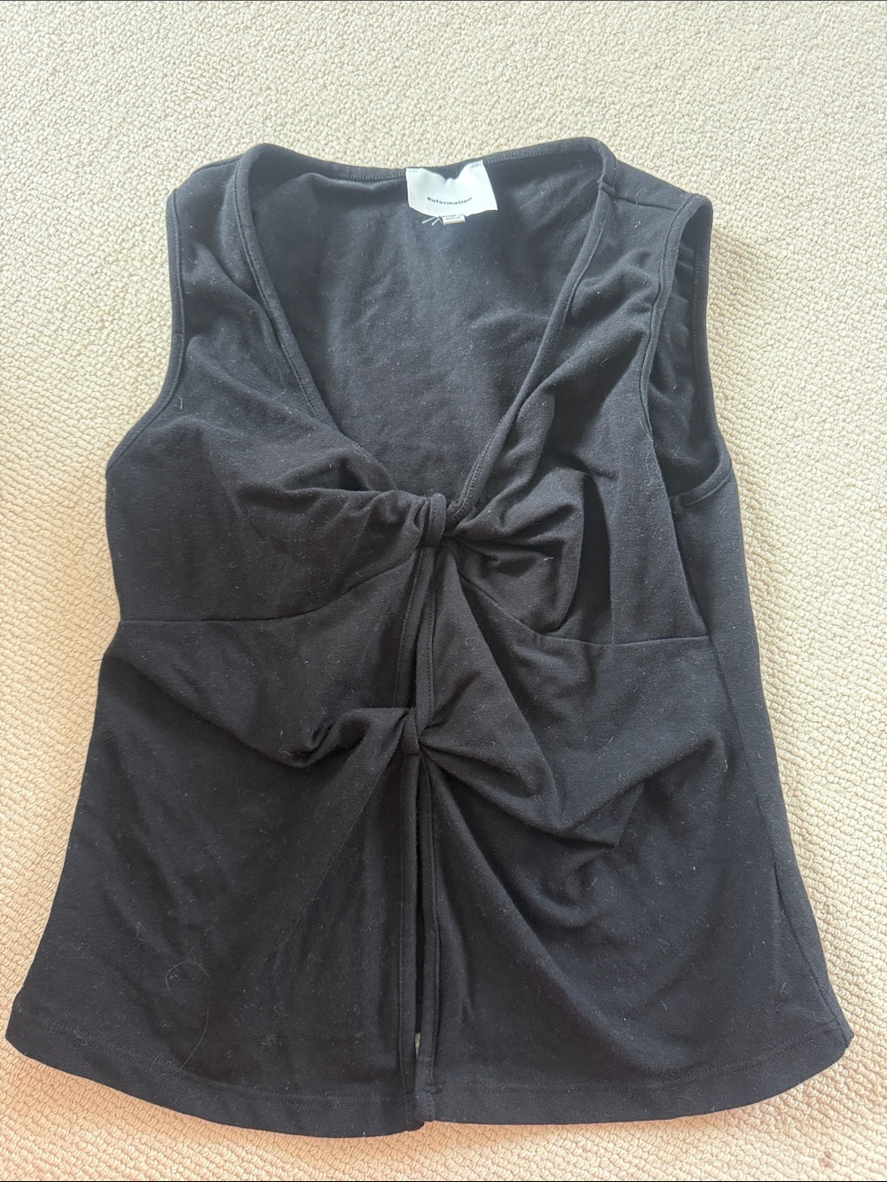 Reformation Black Twist-Front Sleeveless Top - Unknown Brand